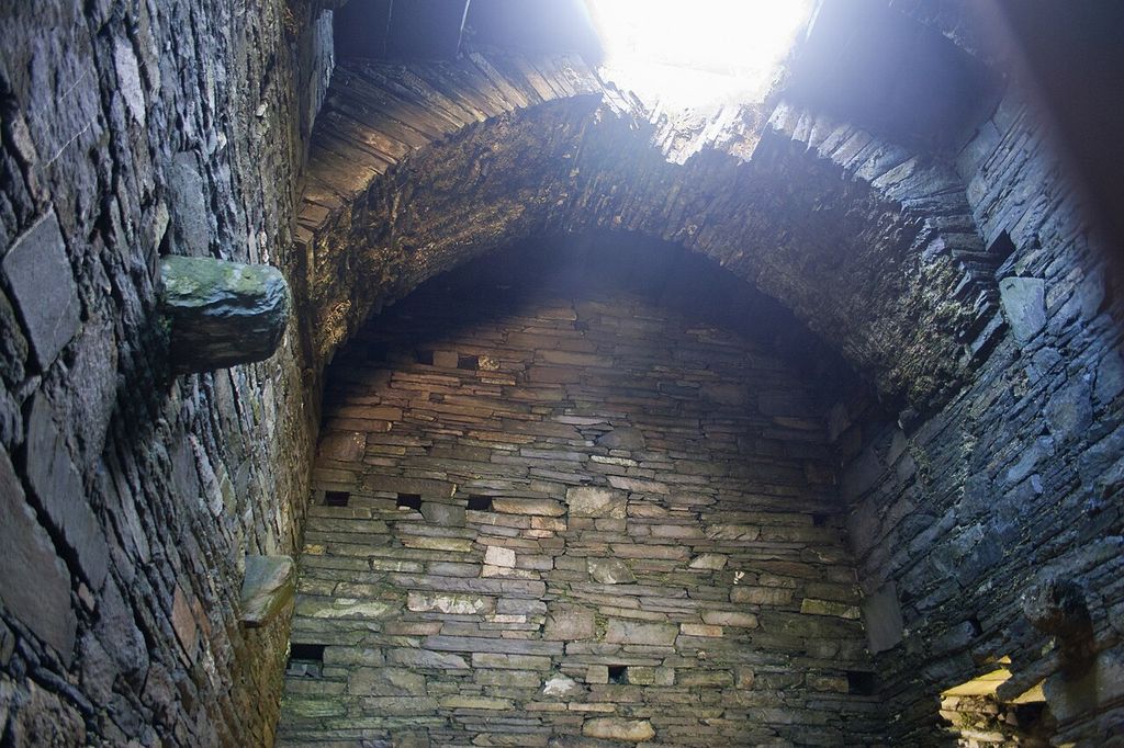 Surving segment of a barrel vault in the interior of the main tower house of Dunlough Castle at Three Castle Head.