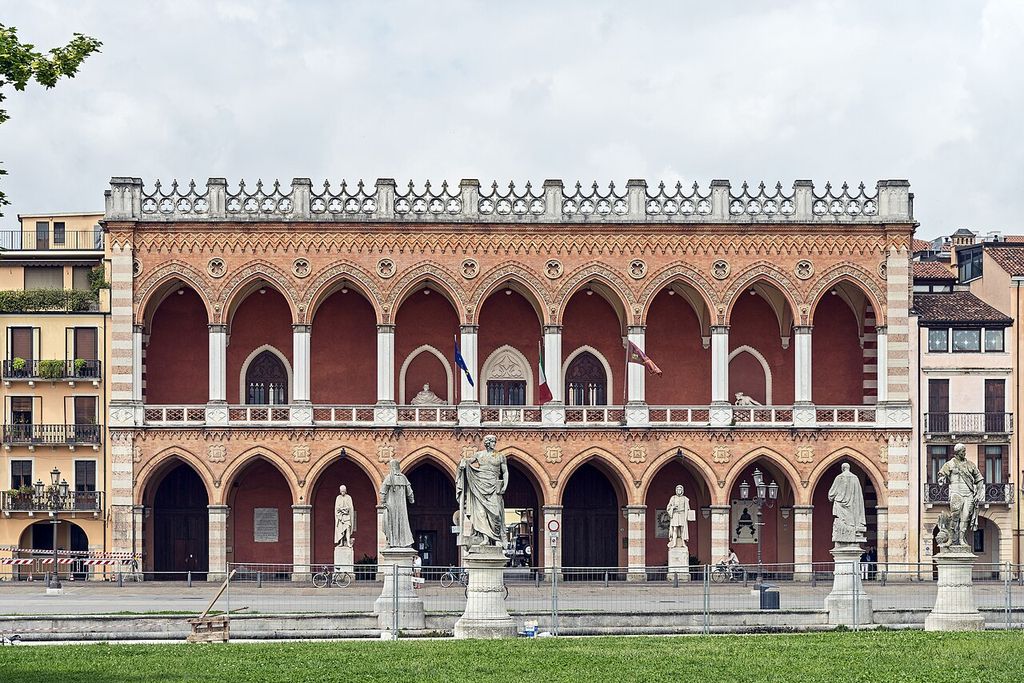 Loggia Amulea in Padua view from Prato della Valle, showing open loggia architecture.