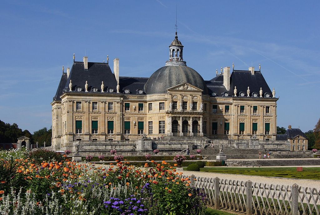 The castle of Vaux-le-Vicomte , in Maincy (Seine-et-Marne, France): the south façade, as seen from the gardens.