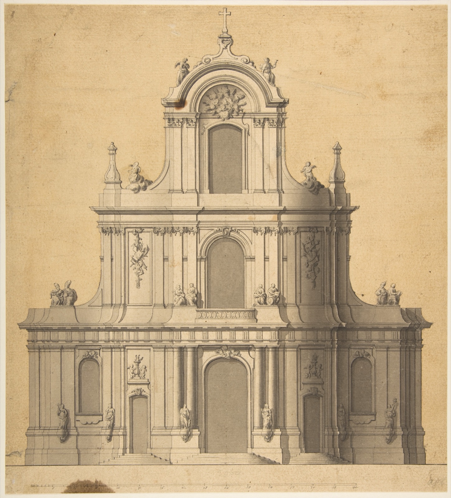 An unnamed church west front Met Open Access drawing