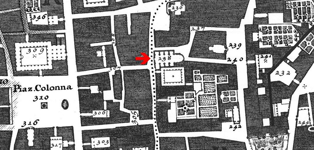 Nolli map Rome urban plan detail, an architectural map.