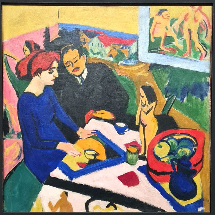 Erich Heckel and Dodo in the Studio by Ernst Ludwig Kirchner