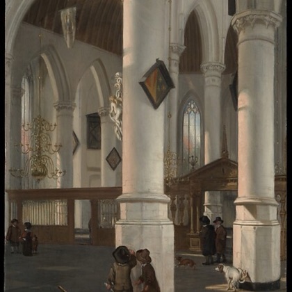 Interior of the Oude Kerk, Delft by Emanuel de Witte, probably 1650