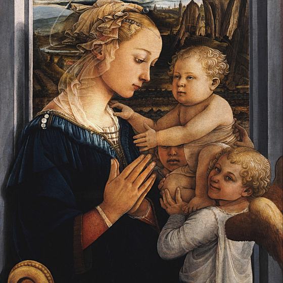 Madonna and Child with Two Angels