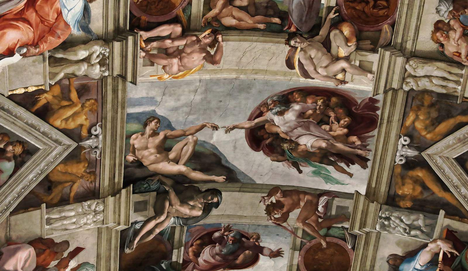 Detail of The Creation of Adam by Michelangelo