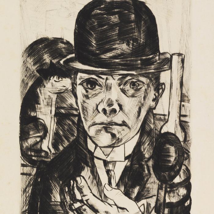 Self-Portrait with Bowler Hat by Max Beckmann