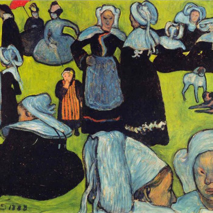 Breton Women in a Green Meadow by Émile Bernard