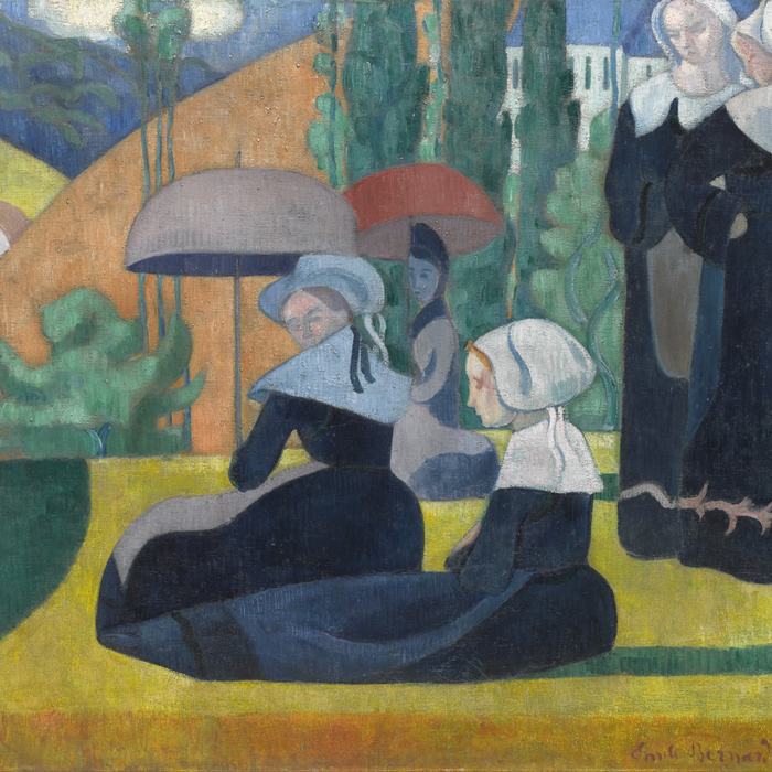 Breton Women with Parasols by Émile Bernard