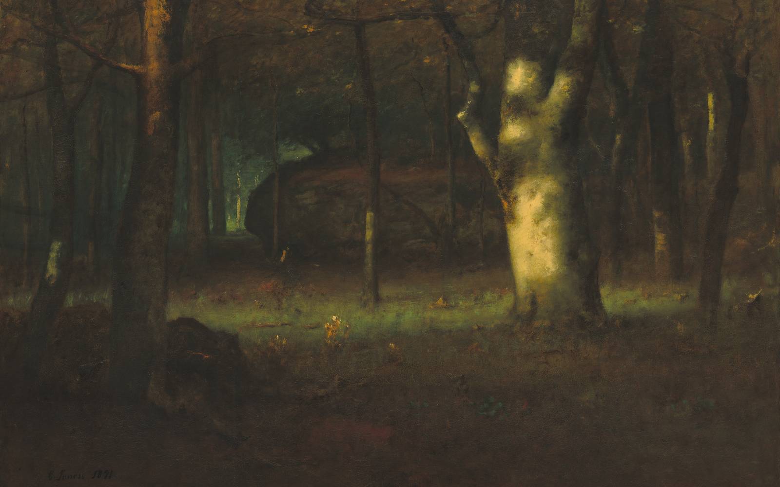 Sunset in the Woods by George Inness