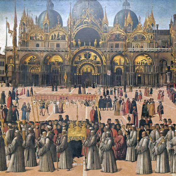 Procession in Piazza San Marco by Gentile Bellini