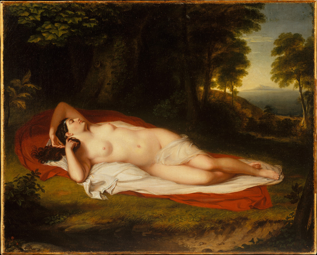 Asher Brown Durand after John Vanderlyn, Ariadne, about 1831–35. Metropolitan Museum of Art, 97.29.2. Gift of Samuel P. Avery, 1897. Durand’s preparatory oil copy, distinct from Vanderlyn’s original.