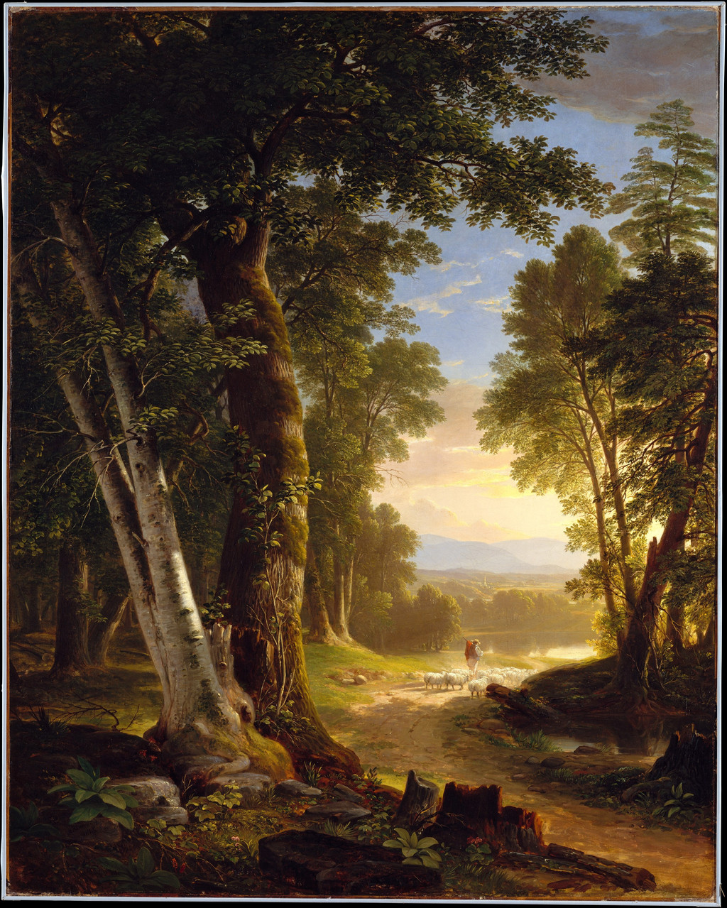 Asher Brown Durand, The Beeches, 1845. Metropolitan Museum of Art, 15.30.59. The museum catalogue relates it to an 1844 outdoor oil study; the small graphite sheet discussed in the drawings and studies article has no documented direct connection to this canvas.