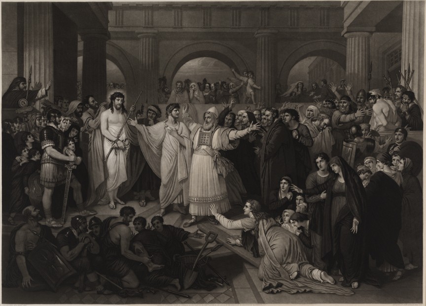 John Sartain after Benjamin West, Christ Rejected, 1870. Mezzotint and stipple engraving on cream wove paper, 45.72 × 63.5 cm. PAFA, Source unknown, 1984.x.340. No known copyright restrictions; complete supplied print, not enlarged.