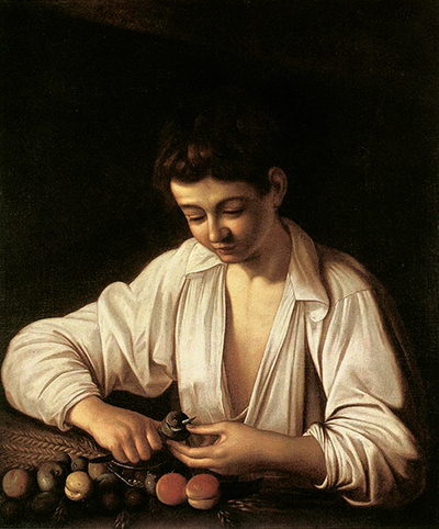 Boy Peeling Fruit in Florence