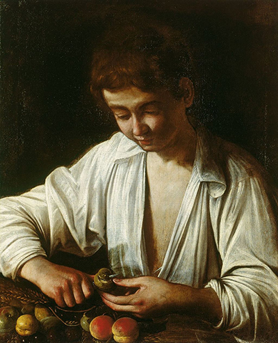 Boy Peeling Fruit by Caravaggio