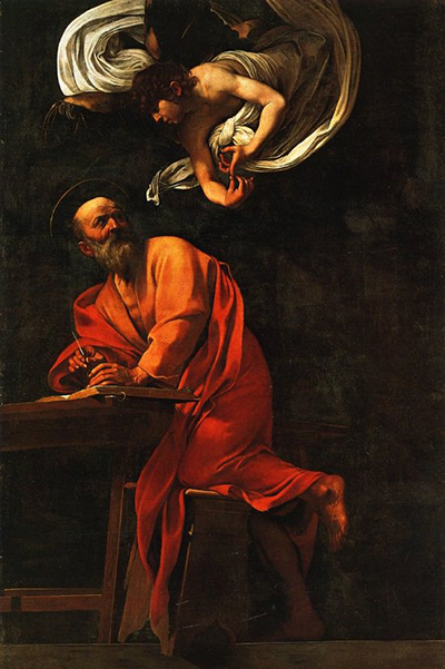 The Inspiration of Saint Matthew by Caravaggio