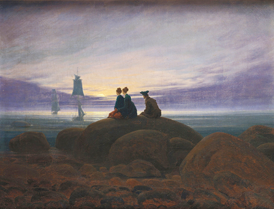 MOONRISE OVER THE SEA 1822 ROMANTIC PAINTING BY CASPAR DAVID FRIEDRICH REPRO 