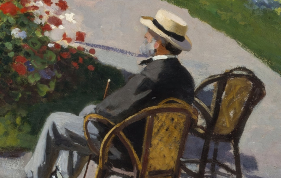 Figures seated on terrace in Garden at Sainte-Adresse painting by Claude Monet