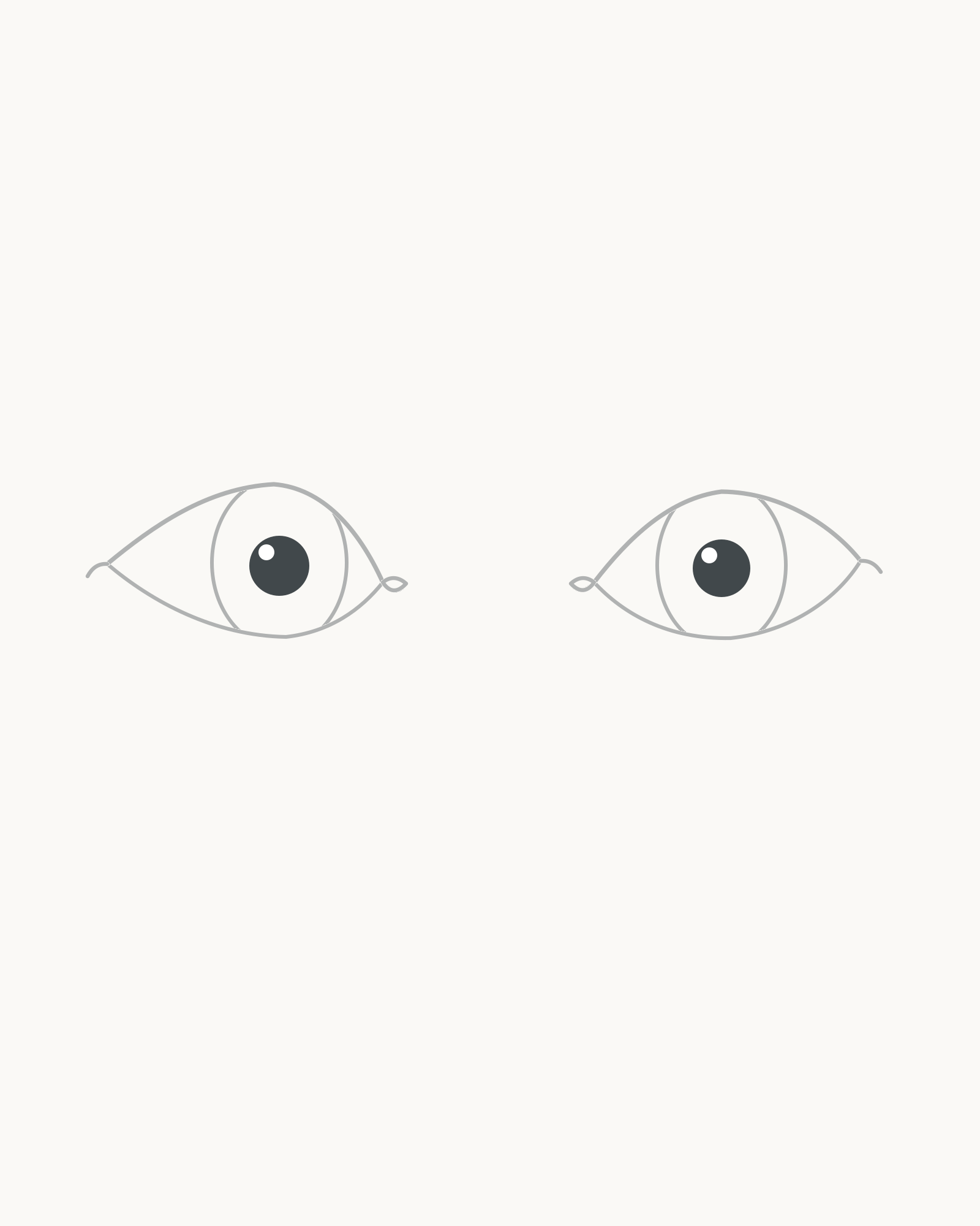 Stage 5 eye-pair drawing adding two dark pupils with matching small upper-left catchlights