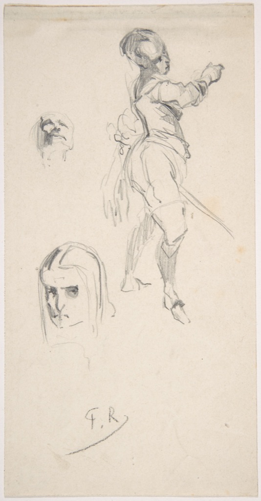 Félicien Rops graphite figure study