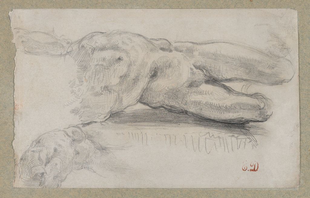 Eugène Delacroix graphite torso studies