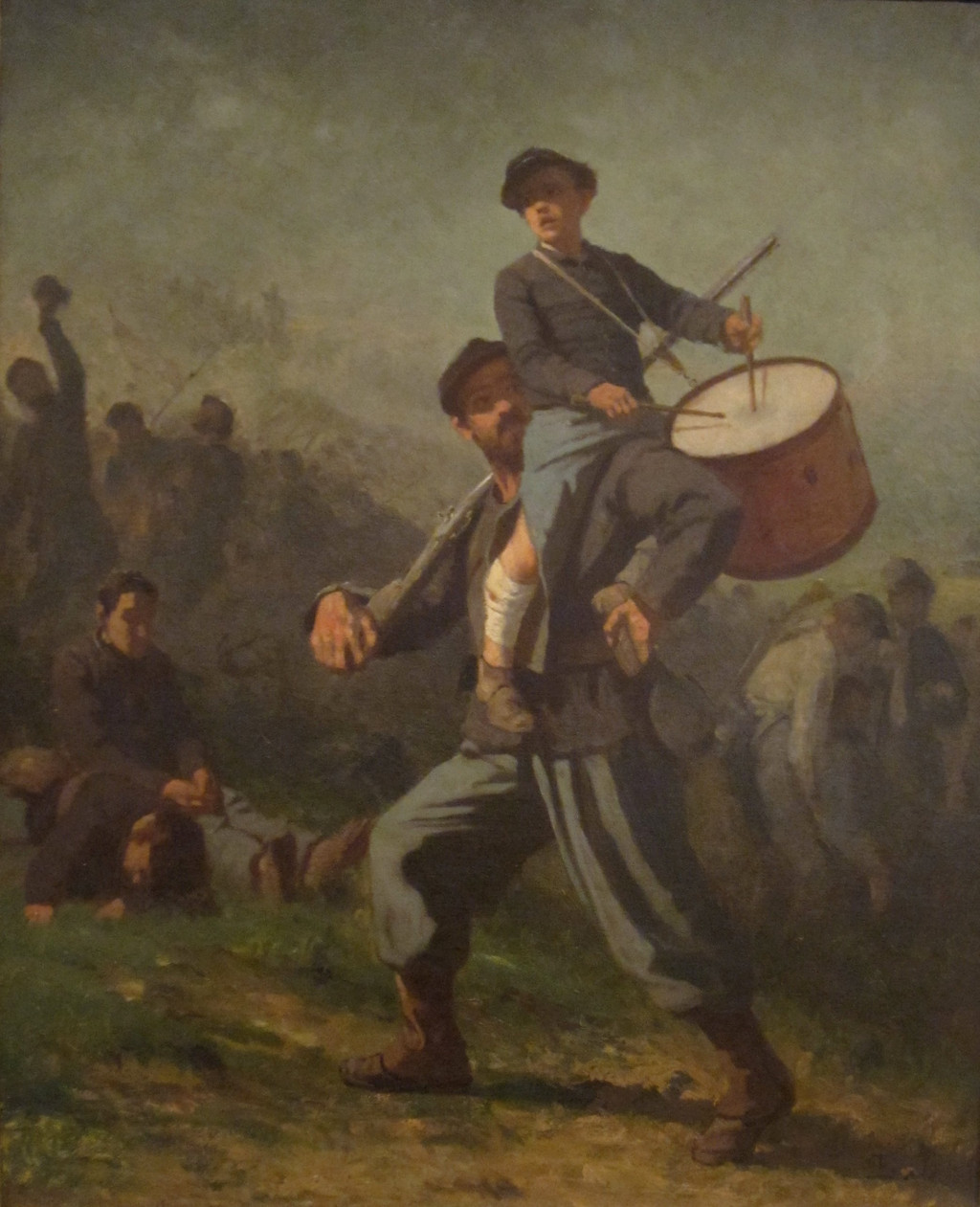 Eastman Johnson, study for The Wounded Drummer Boy, c. 1864–71. Oil on board, 66.7 × 54.9 cm. San Diego Museum of Art, Gift of Mrs. Herbert S. Darlington, 1940.79. Photograph by Wmpearl via Wikimedia Commons, CC0.