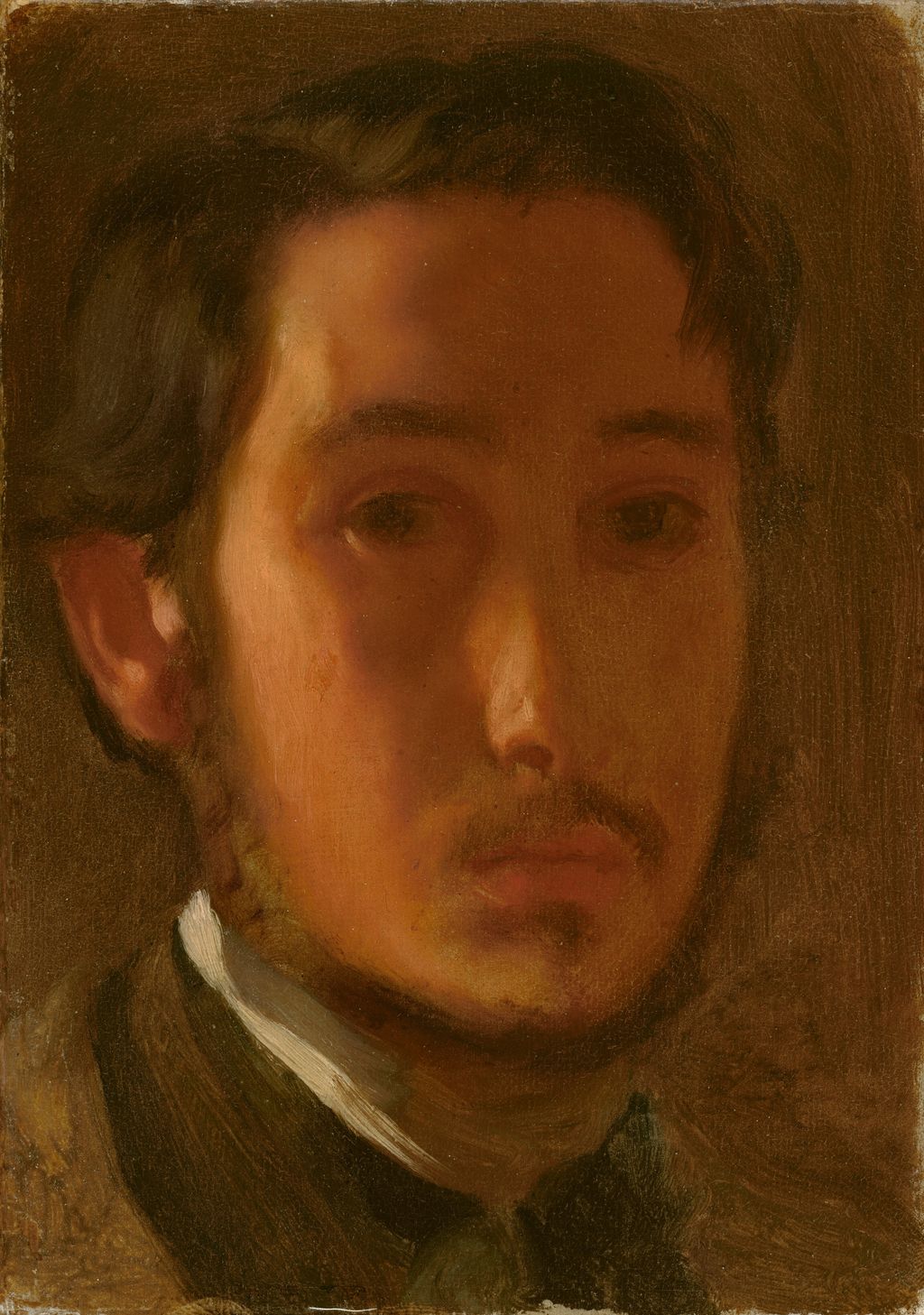 Young Degas in a dark jacket with a white collar