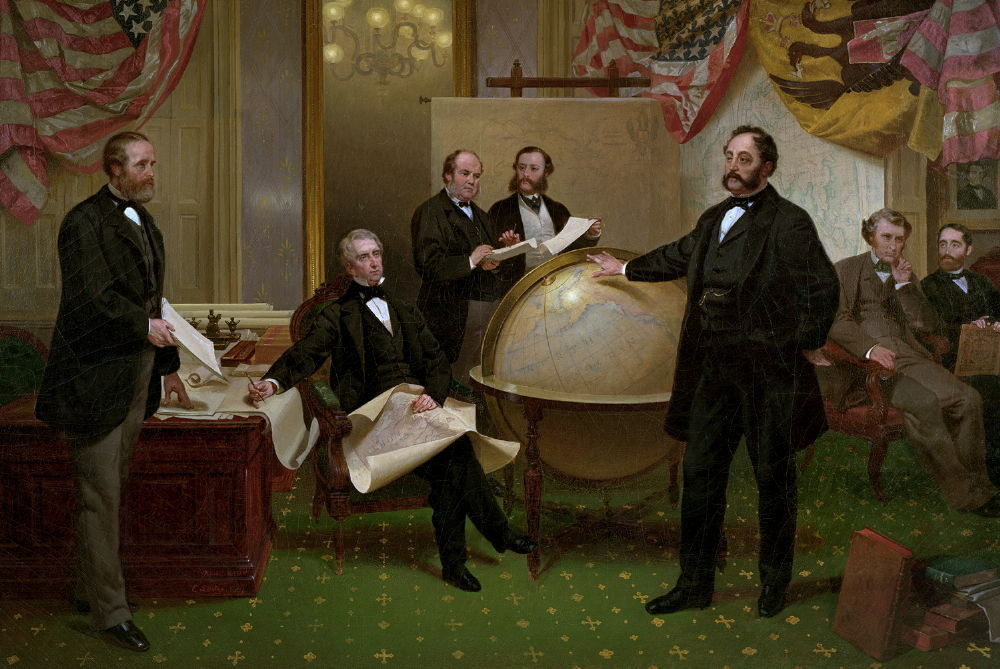Emanuel Leutze, Signing of the Alaska Treaty, about 1867. Seward House Museum, Auburn, New York. A gift to William H. Seward from Peter Cooper.