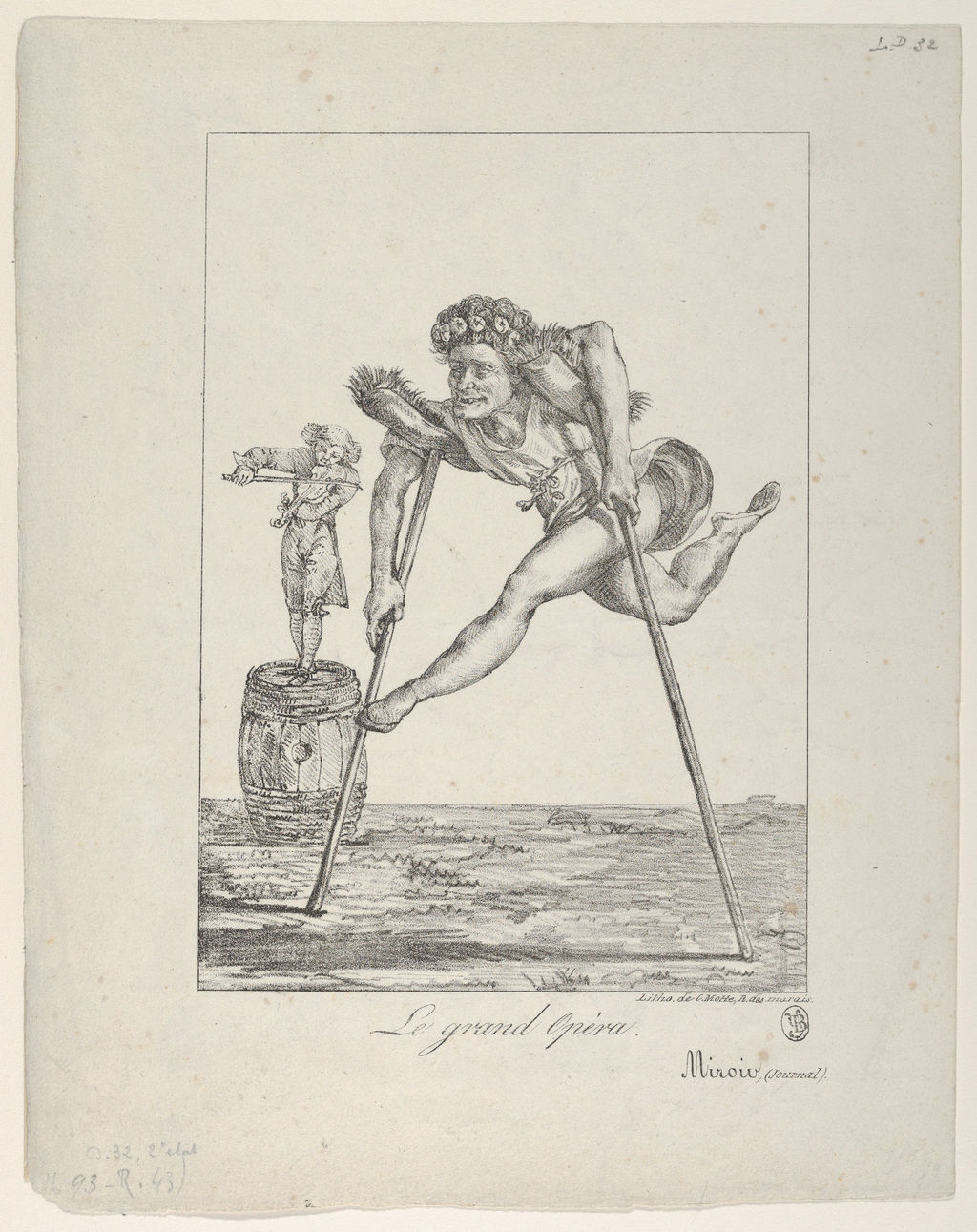 Le Grand Opéra, 26 July 1821, lithograph, second state of two. The Metropolitan Museum of Art; 28.80.4. Long crutches and separated supports contrast with Rossini’s balanced ensemble.
