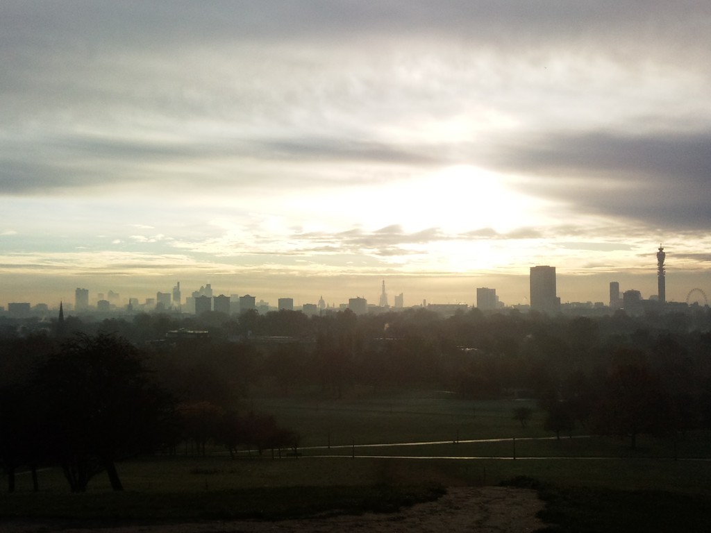 Morning view across London from Primrose Hill, photographed in 2010