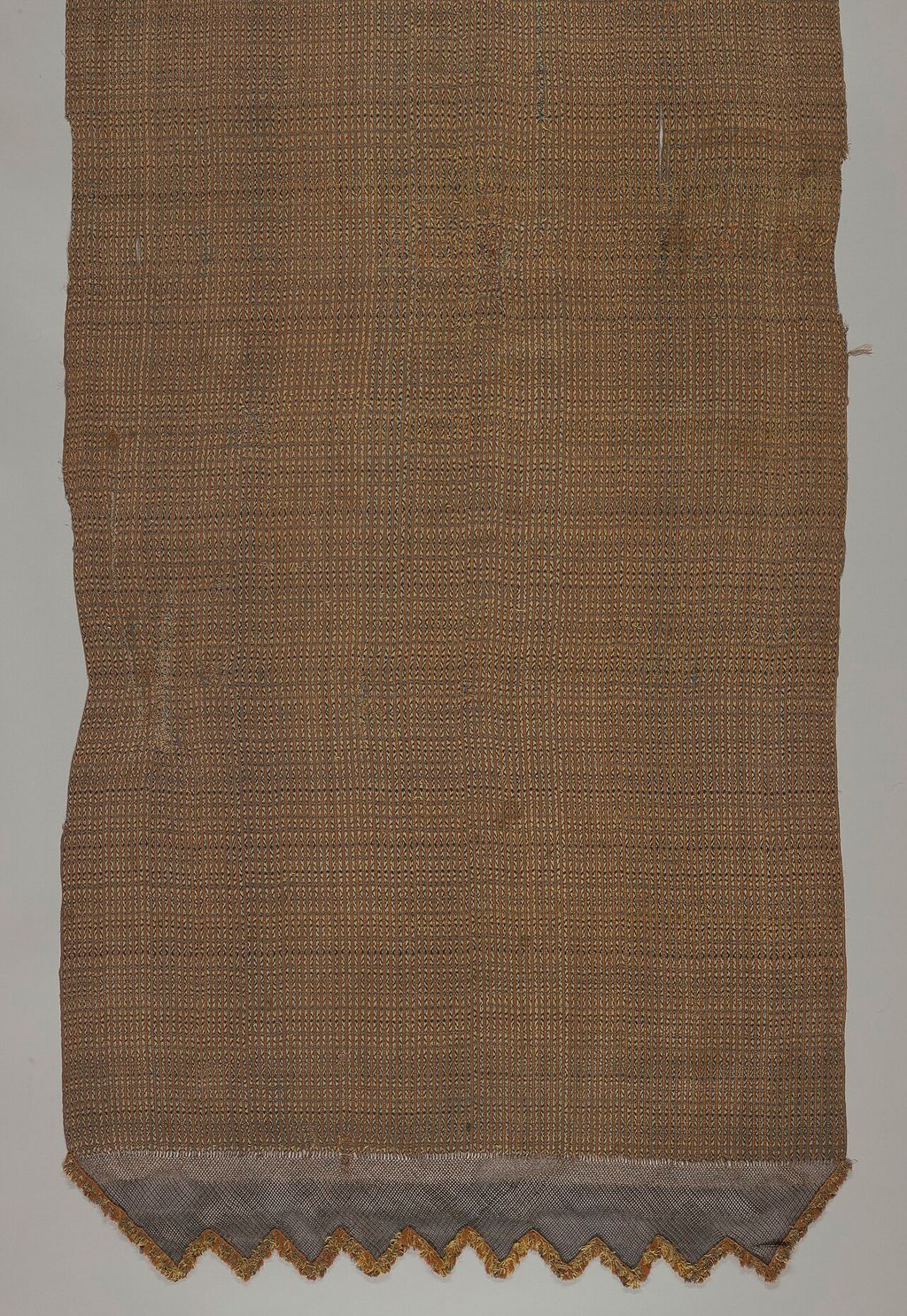 Historic Mexican rebozo, tan and navy