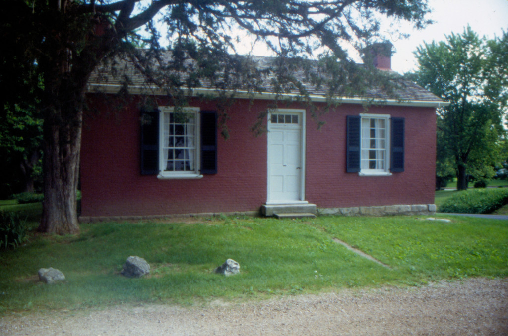 The restored George Caleb Bingham House at Arrow Rock, Missouri, in an undated National Park Service photograph. The house has undergone several restorations; this view does not document its exact 1837 appearance.