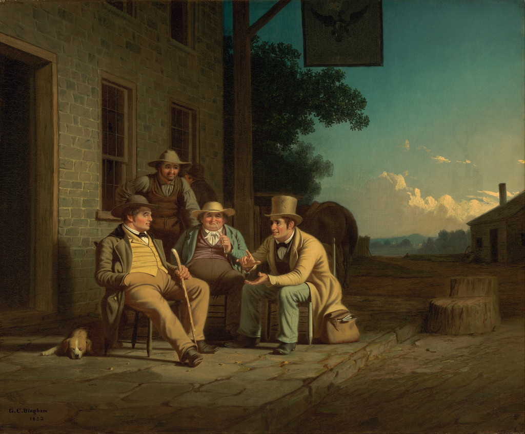 George Caleb Bingham, Canvassing for a Vote, 1852. Oil on canvas, 64.14 × 77.47 cm. The Nelson-Atkins Museum of Art, Purchase: William Rockhill Nelson Trust, 54-9.