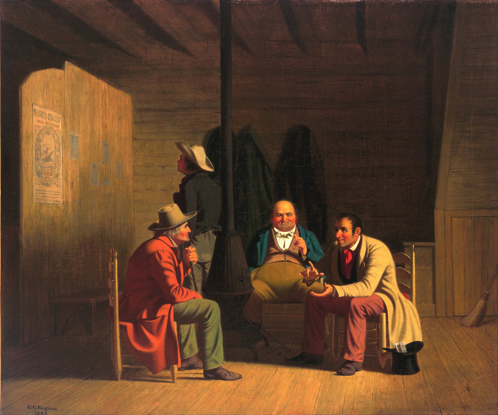 George Caleb Bingham, Country Politician, 1849. Oil on canvas, 51.8 × 61 cm. Fine Arts Museums of San Francisco, Gift of Mr. and Mrs. John D. Rockefeller 3rd, 1979.7.16.