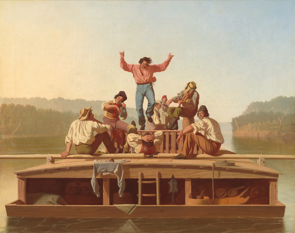 George Caleb Bingham, The Jolly Flatboatmen, 1846. Oil on canvas, 96.8 × 123.2 cm. National Gallery of Art, Washington, Patrons’ Permanent Fund, 2015.18.1.
