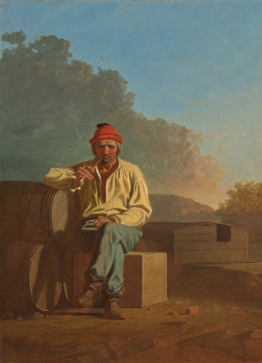 George Caleb Bingham, Mississippi Boatman, 1850. Oil on canvas. National Gallery of Art, Washington, 2004.66.1.