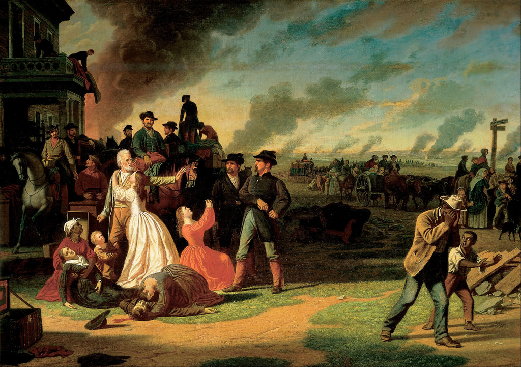 George Caleb Bingham, Order No. 11 (Martial Law), 1865–1868. Oil on canvas, 142.7 × 201.7 cm. Cincinnati Art Museum, The Edwin and Virginia Irwin Memorial, 1958.515.