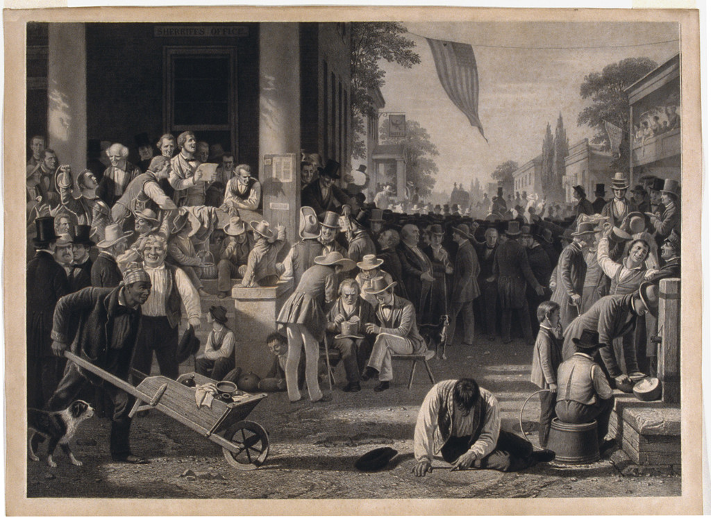 The Verdict of the People, ca. 1858–59. Lithographic proof associated with George Caleb Bingham’s composition. Amon Carter Museum of American Art, Fort Worth, Texas, 1971.42.