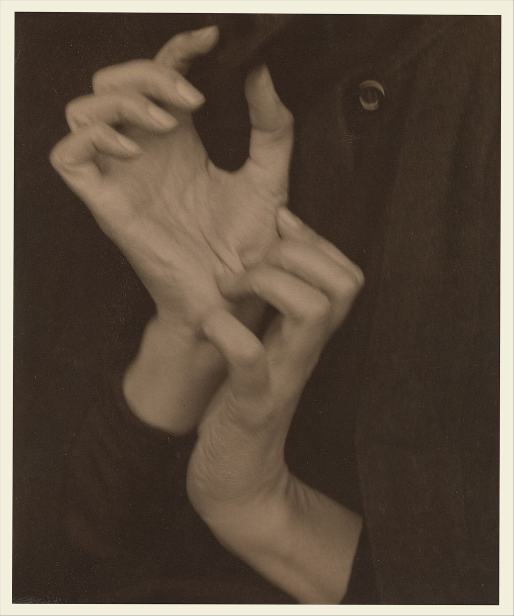 Photograph of Georgia O’Keeffe’s hands photographed by Alfred Stieglitz.