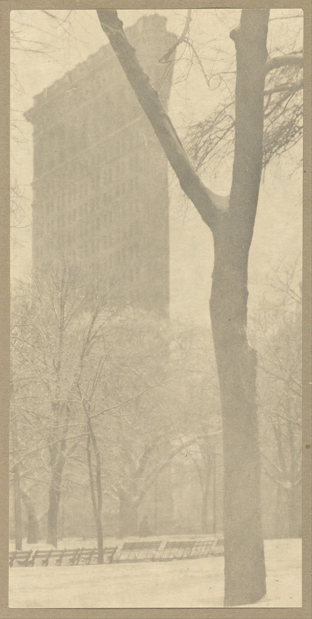 Photograph of The Flatiron Building photographed by Alfred Stieglitz.