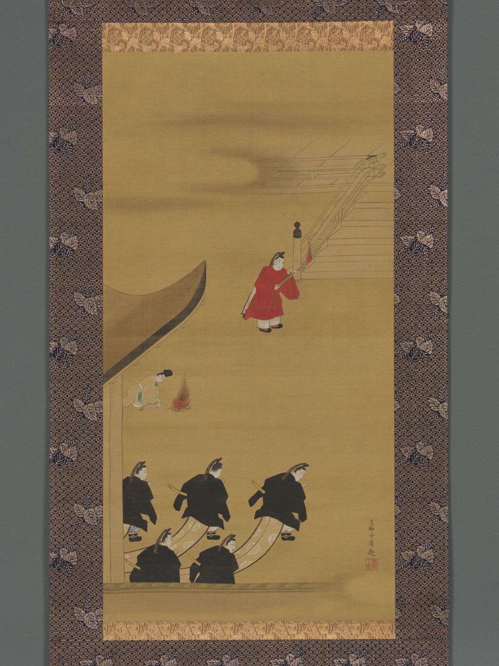 酒井抱一《十二か月行事》の現存十一幅のうちの一幅。Met 2017.283.1–.11。組全体の画像ではない。