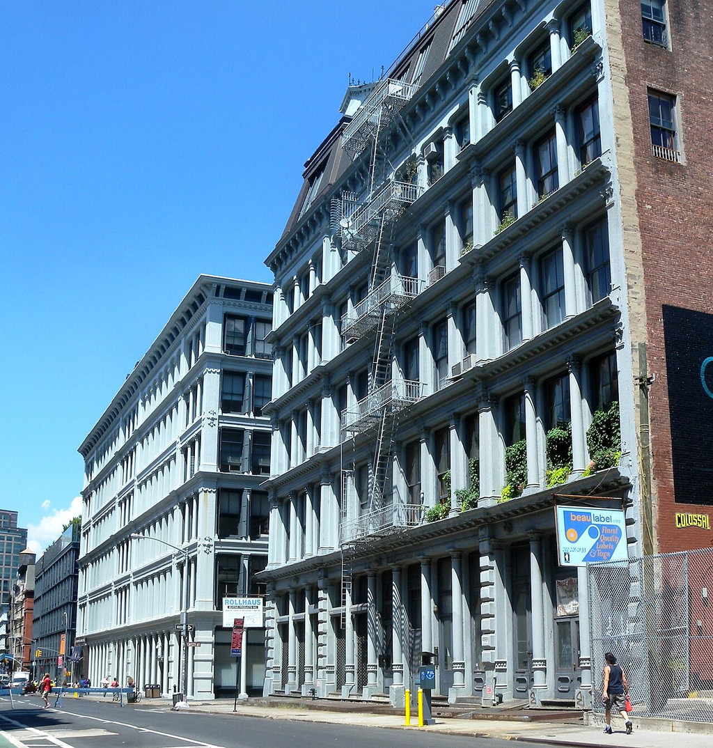 Cast-iron facades at Grand and Crosby Streets in SoHo.