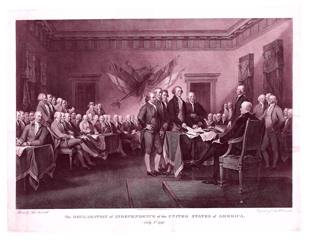 Asher Brown Durand, after John Trumbull, The Declaration of Independence of the United States of America, July 4, 1776, 1823. Engraving, sixth state of six; image 51.3 × 76.7 cm, sheet 60.6 × 81.3 cm. The Metropolitan Museum of Art, 24.90.1514; Bequest of Charles Allen Munn, 1924.