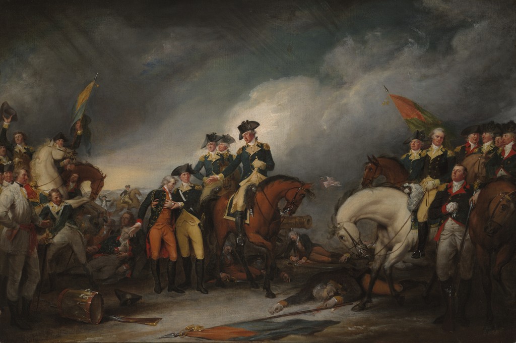 John Trumbull, The Capture of the Hessians at Trenton, December 26, 1776. Painted 1786–1828. Oil on canvas, 51.1 × 76.2 cm. Yale University Art Gallery, 1832.5.