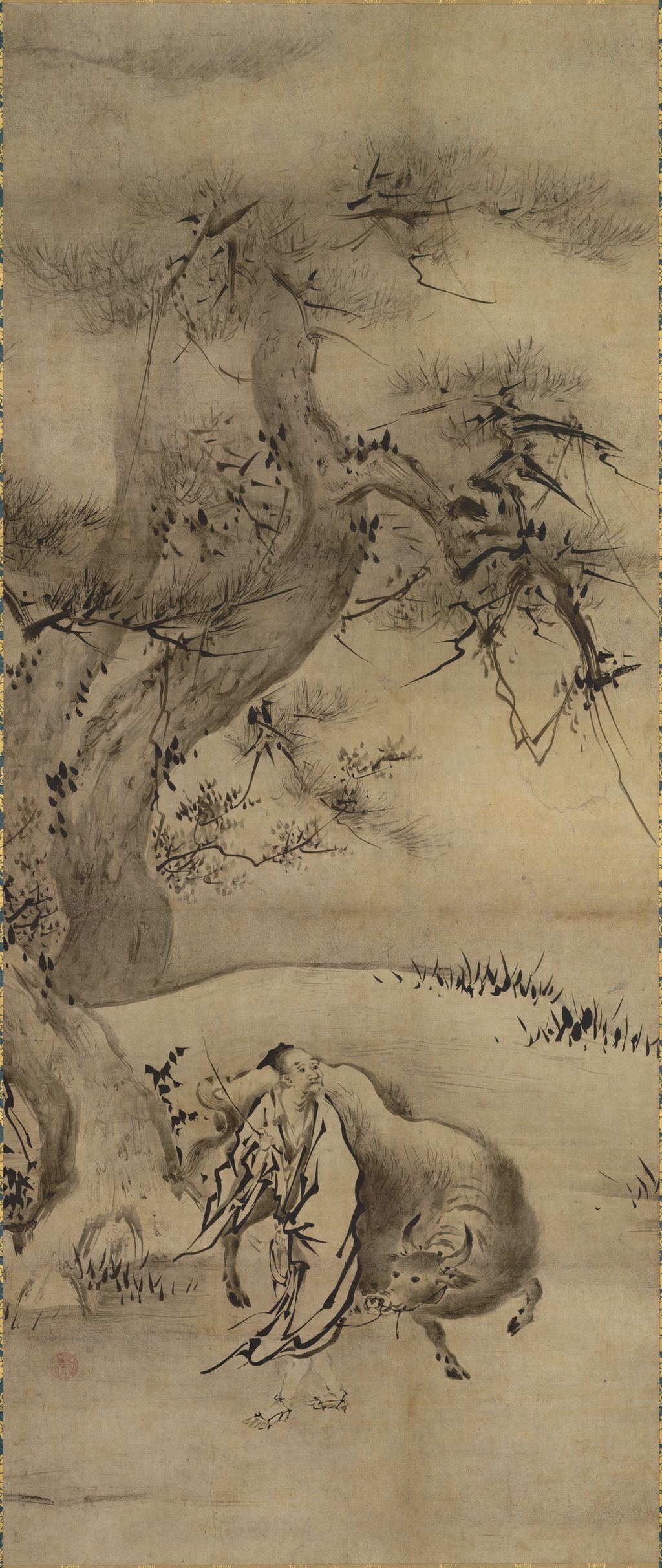 《許由巣父図》第二幅、狩野永徳作、東京国立博物館、A-10598