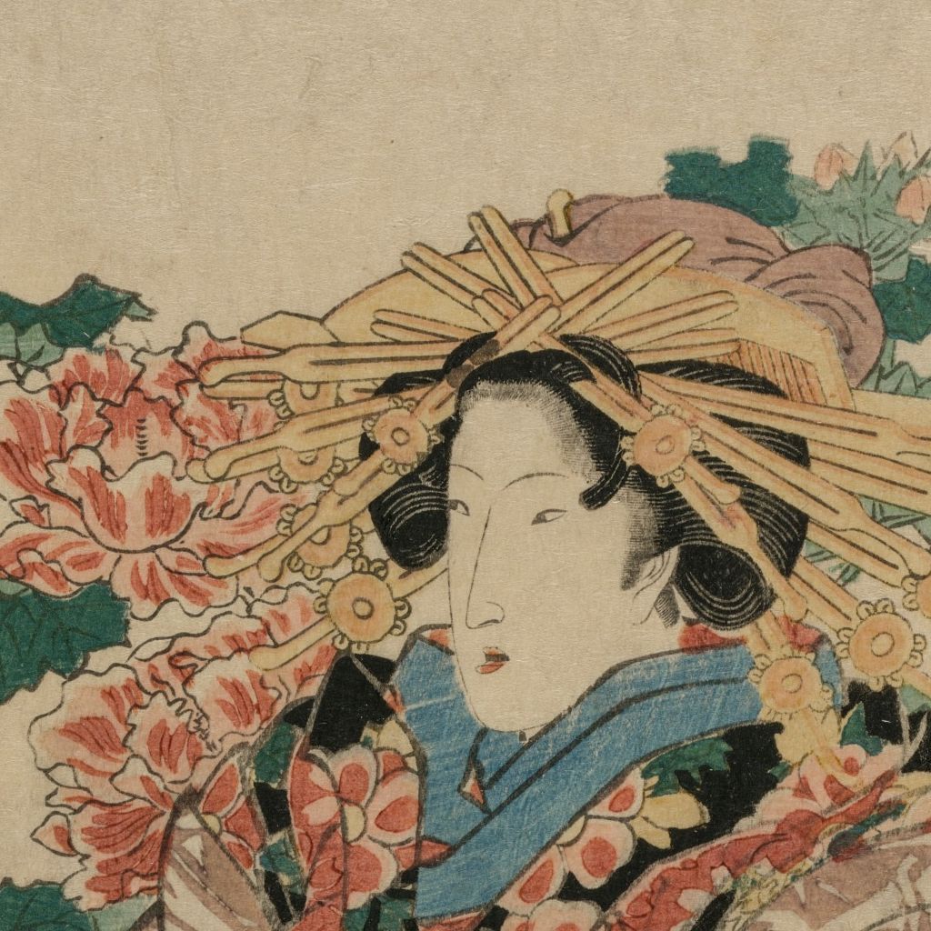 髪飾りと花