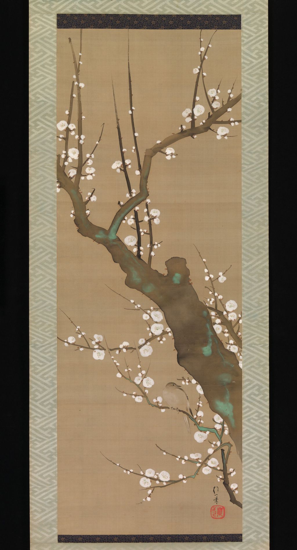 酒井抱一《Bush Warbler in a Plum Tree》