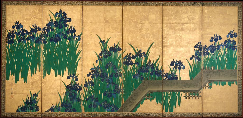 Met《八橋図屏風》、一双の画面 2