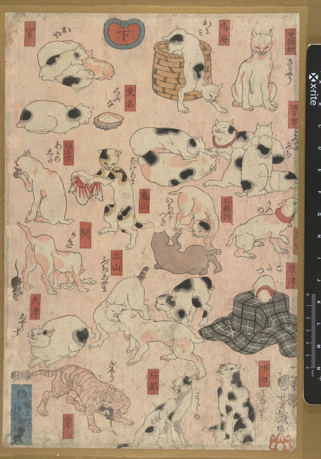 《其まゝ地口 猫飼好五十三疋》の一枚