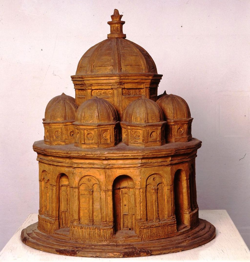 Modernes Museumsmodell als Deutung einer Zentralbaukirche.
